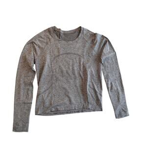 Lululemon Swiftly Tech Cropped Long Sleeve Shirt Size 10 Heather Gray